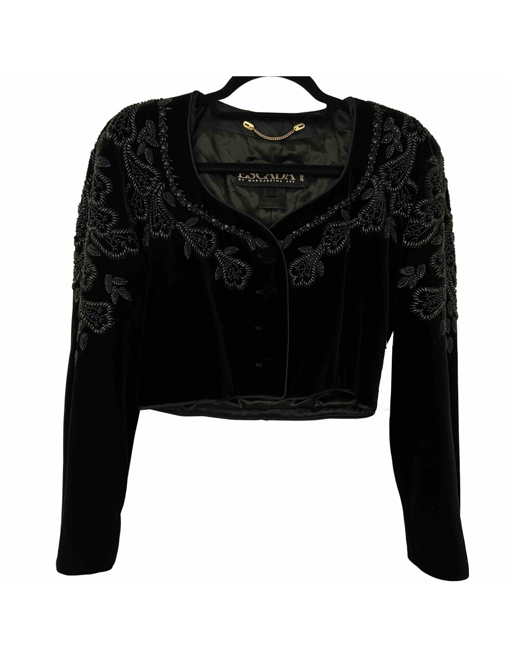 Veste ESCADA velours noir brodé noir