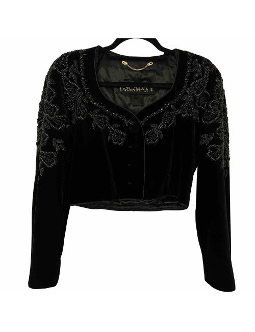 Veste ESCADA velours noir brodé noir