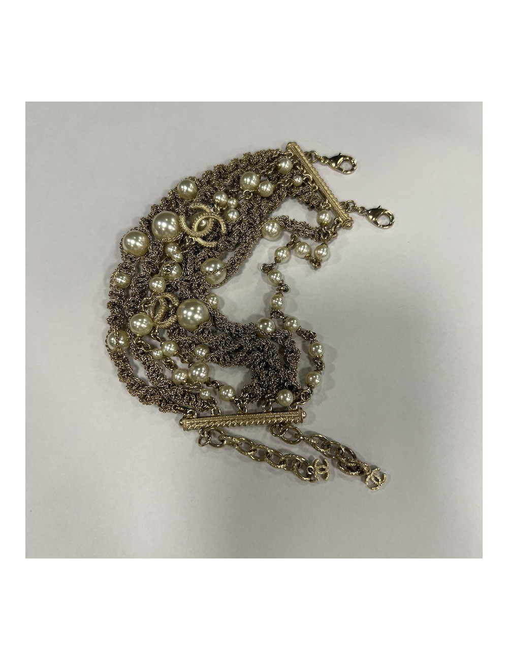 Bracelet CHANEL multirangs chainettes perles