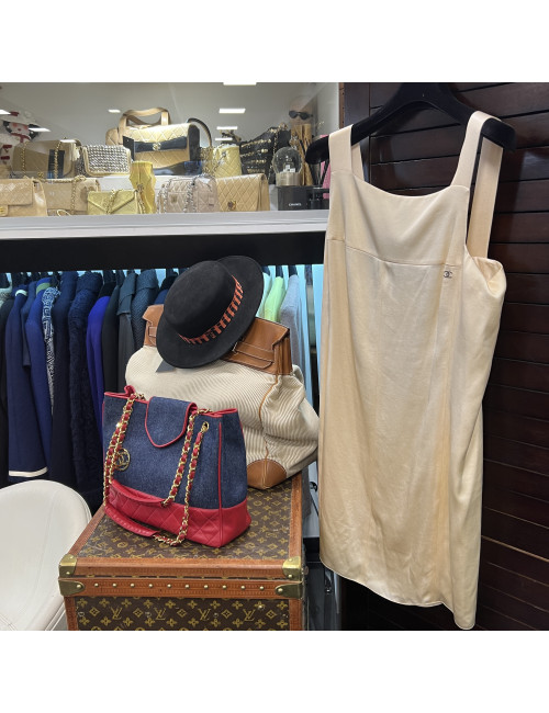 Robe CHANEL soie beige T40