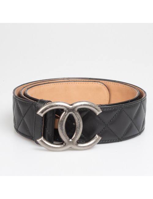 Ceinture T90 CHANEL cuir matelassé noir
