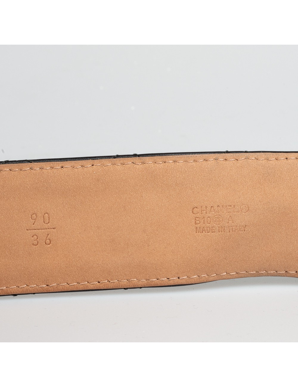 Ceinture T90 CHANEL cuir matelassé noir