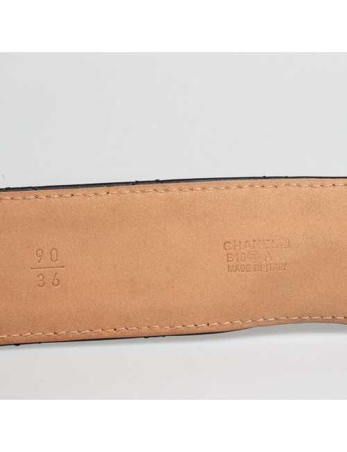 Ceinture T90 CHANEL cuir matelassé noir