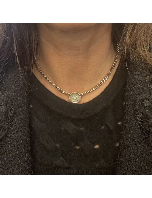 Collier CHANEL doré or pâle