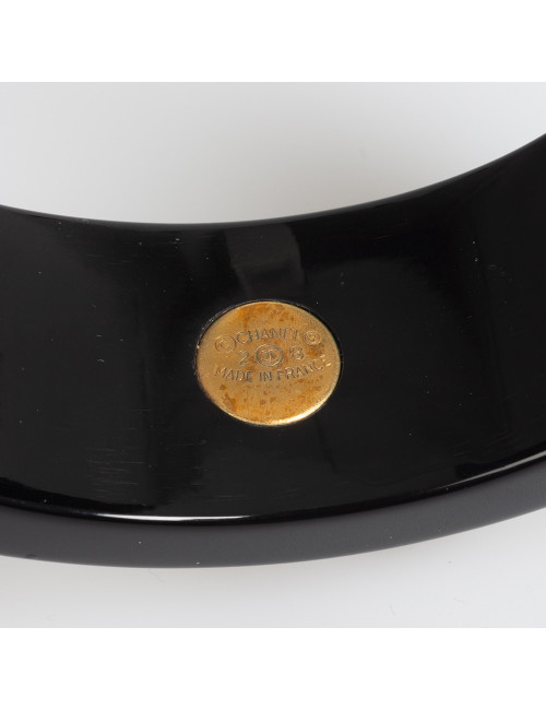 CHANEL black resin and pearly beads bracelet