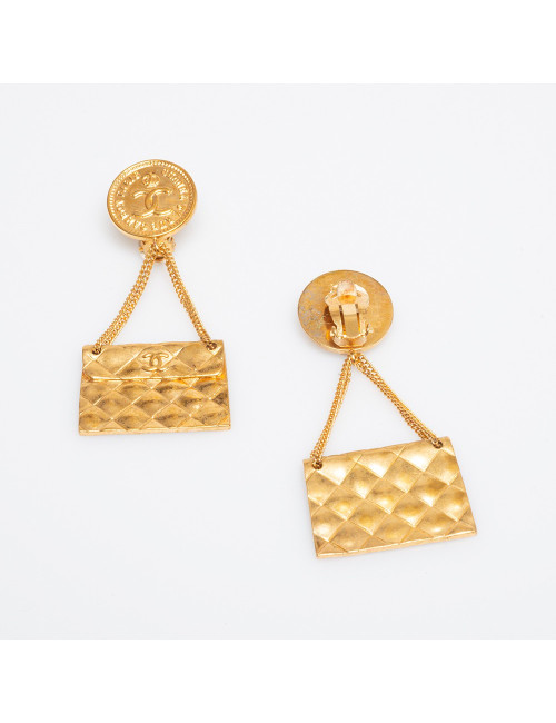 CHANEL vintage Bag Clip-on Earrings - Occasion Certified Authentic