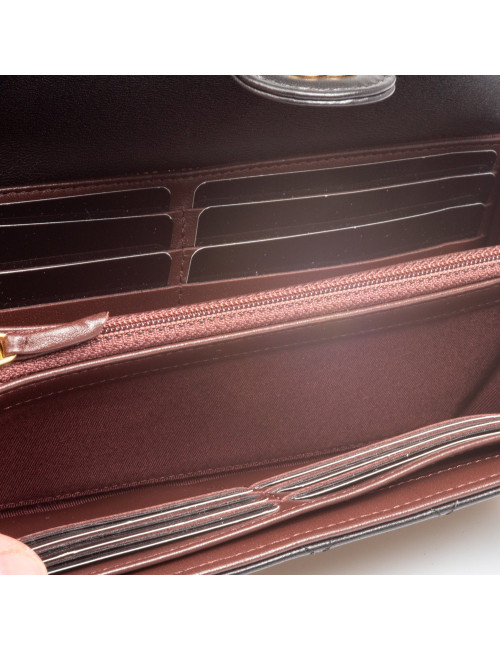 Porte-monnaie CHANEL cuir matelassé noir