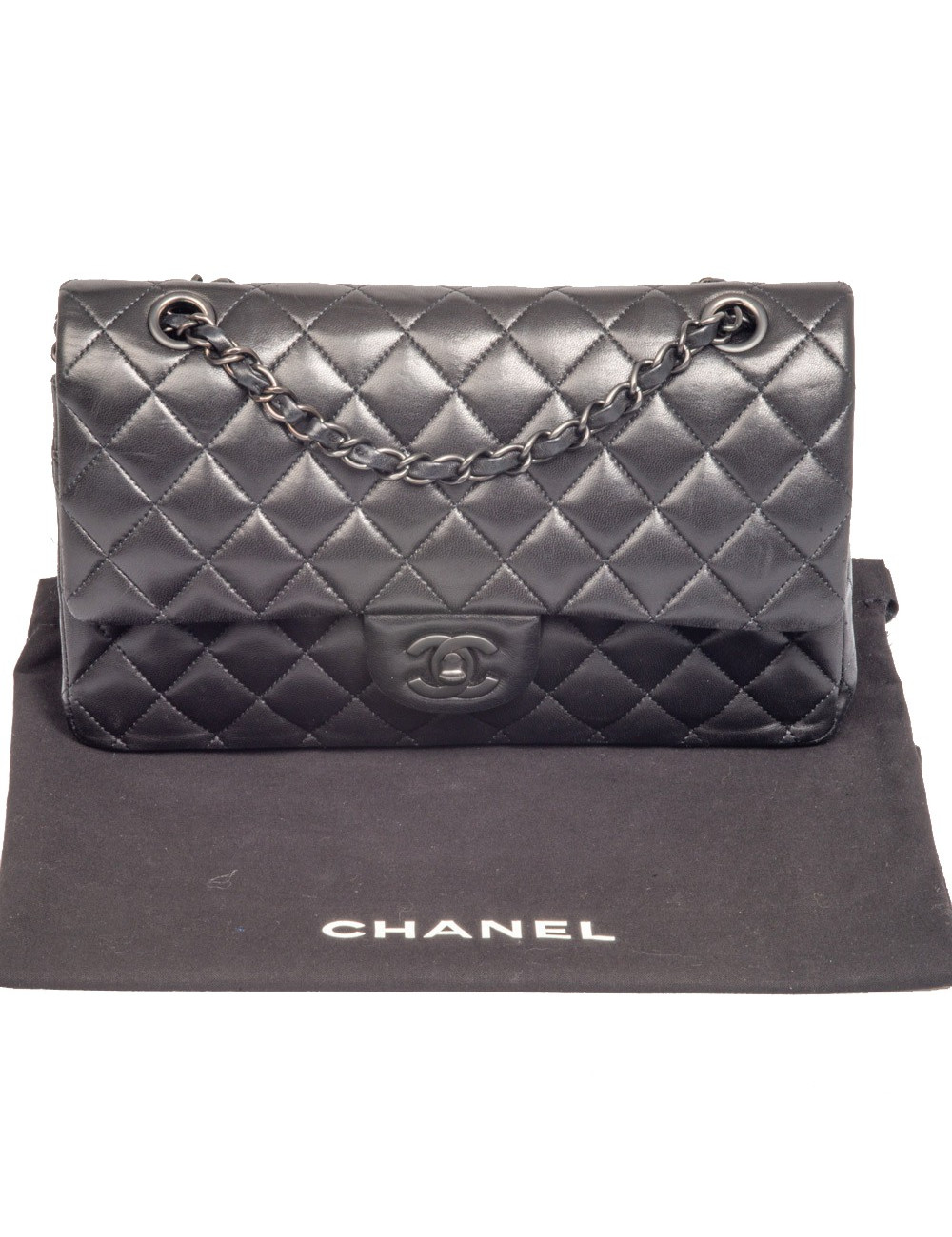 Timeless CHANEL cuir d'agneau all black
