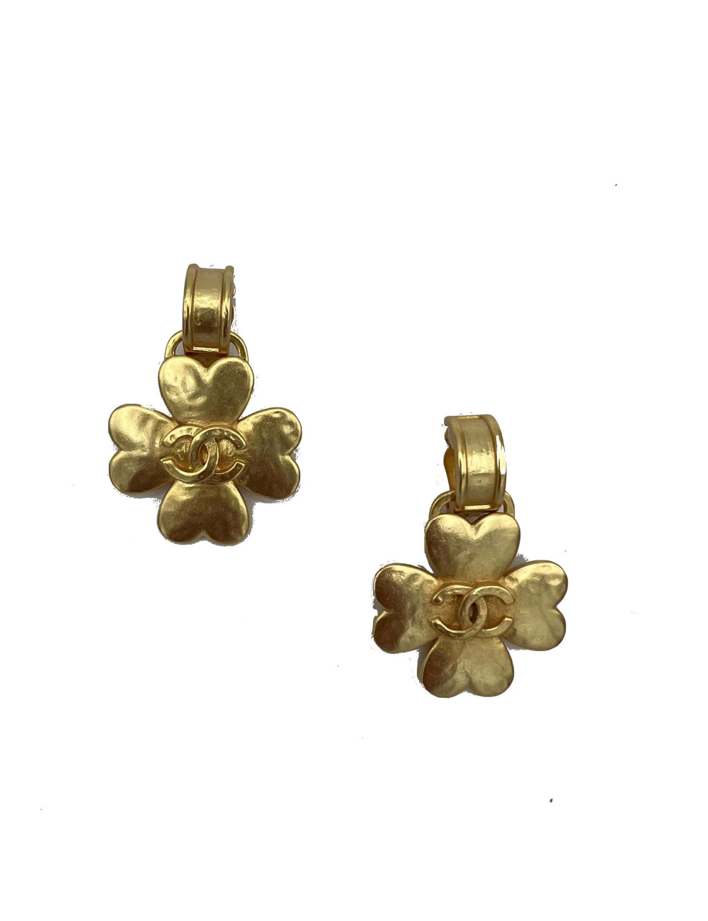 Clips CHANEL trefles dorés