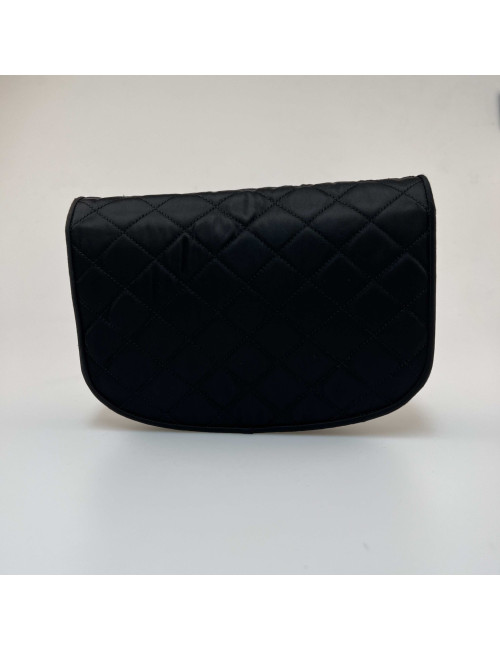 Sac à main CHANEL Couture satin noir 