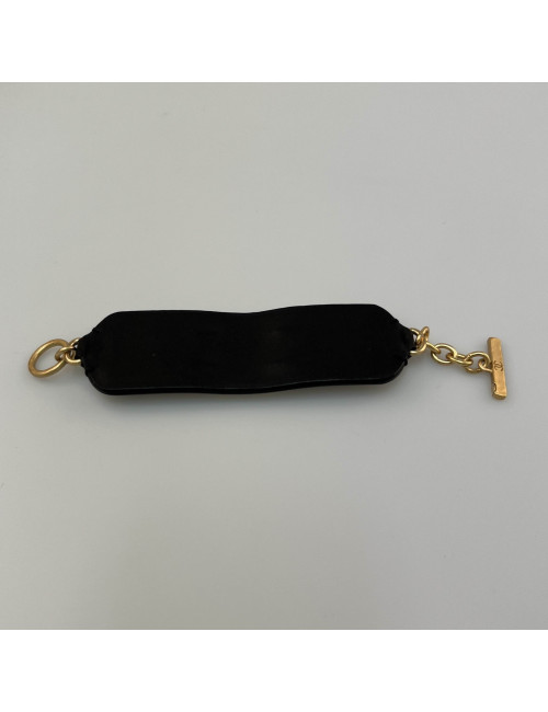 Bracelet CHANEL cuir CC doré