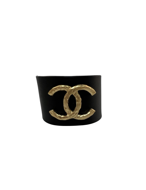 CHANEL Bracelet in black leather - Certified Authentic Jewelry