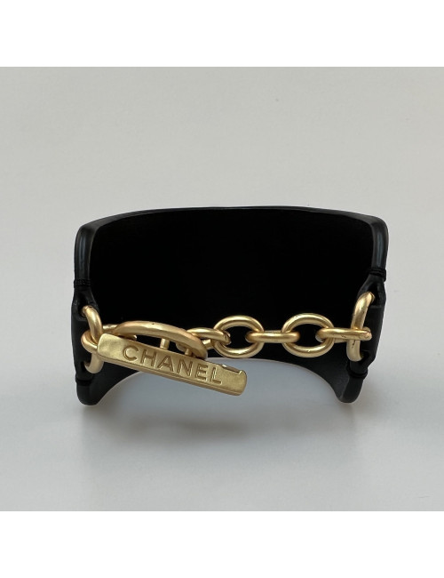 CHANEL Bracelet in black leather - Certified Authentic Jewelry