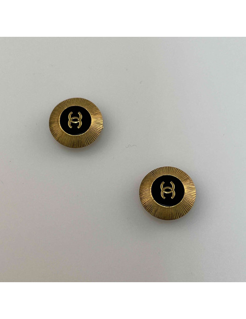 Clips CHANEL dorés et noir vintage