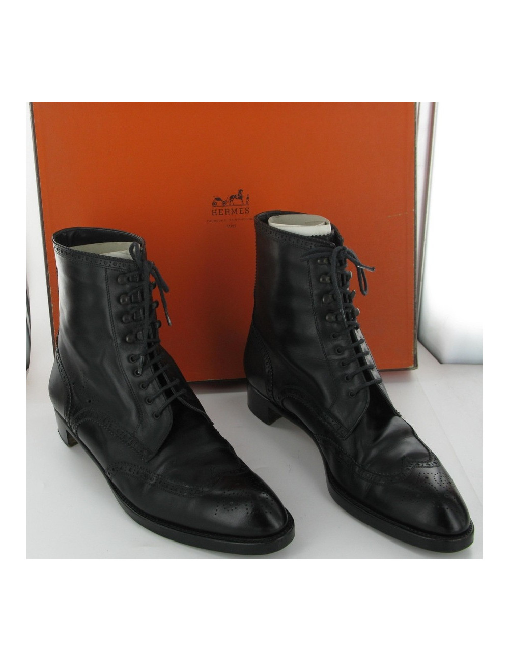 HERMES Black Lace boots