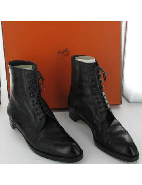 HERMES Black Lace boots