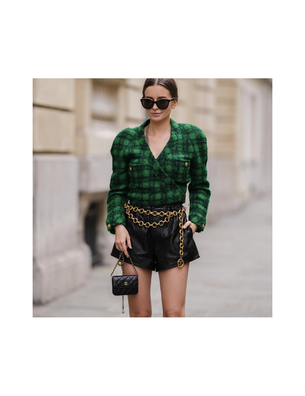 Veste tweed CHANEL vintage vert T34