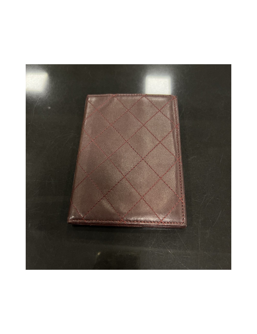 Porte passeport CHANEL bordeaux