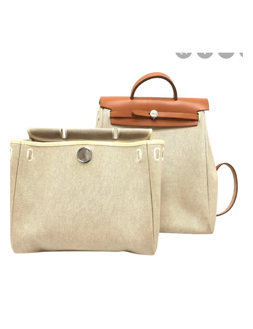 Sac à dos Herbag HERMES toile et cuir