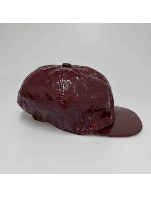 Casquette CHANEL T M verni  bordeaux
