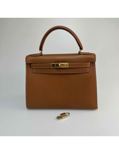 Kelly 28 HERMES in Gold Epsom Leather - Superb Occasion Certified