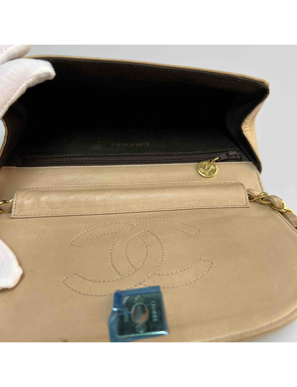 A REPARER Sac CHANEL beige Vintage