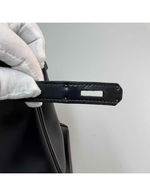 Sac Kelly 32 HERMES box bleu nuit