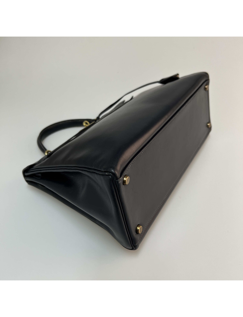 Sac Kelly 32 HERMES box bleu nuit