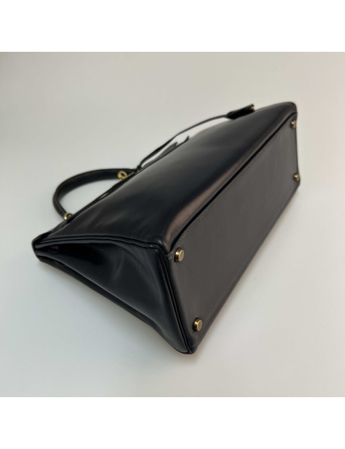 Sac Kelly 32 HERMES box bleu nuit