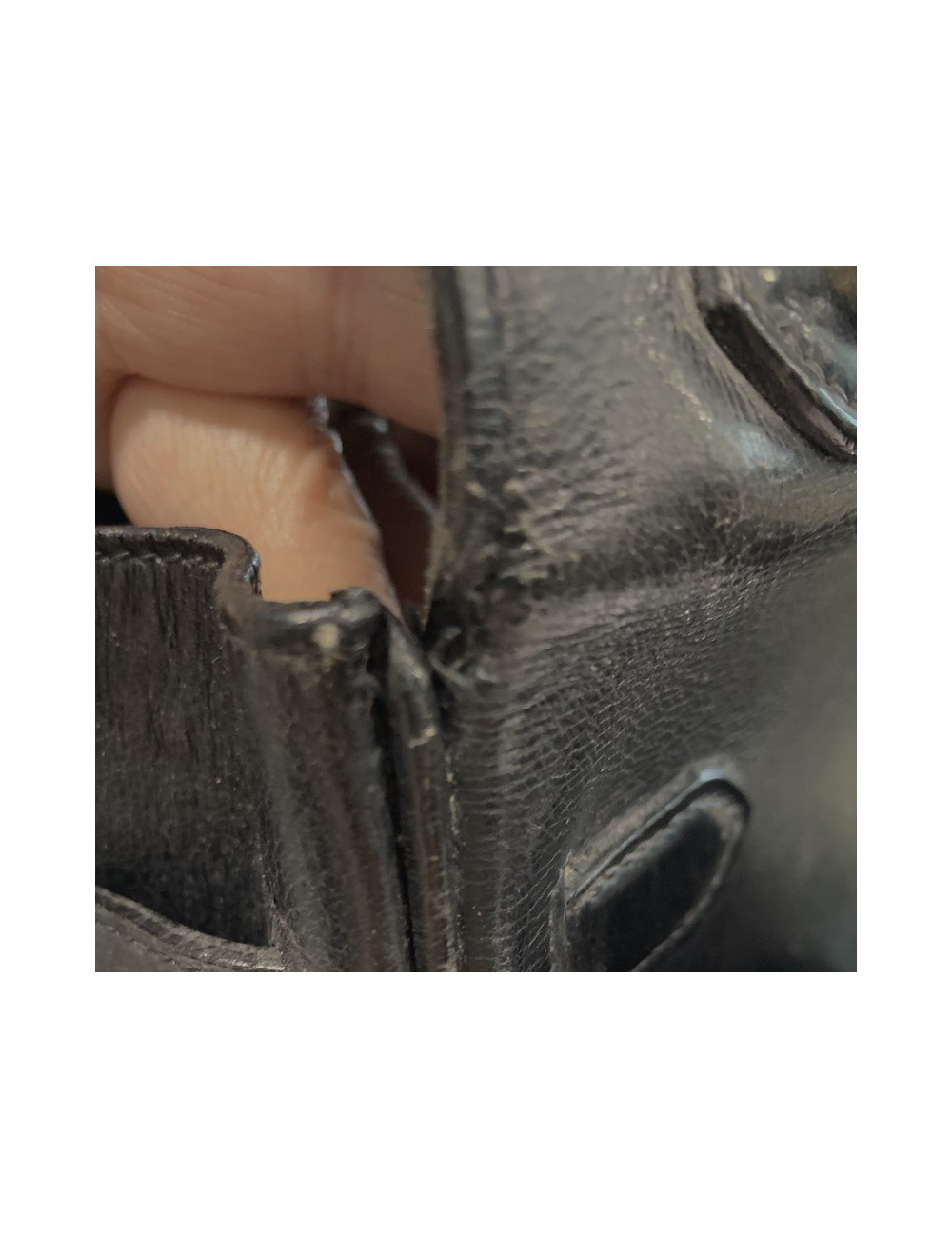 Kelly 32 HERMES Vintage box noir