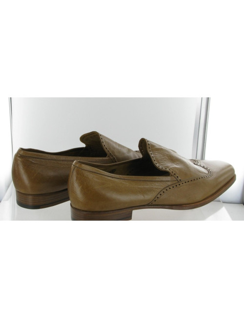 Beige leather HERMES loafers