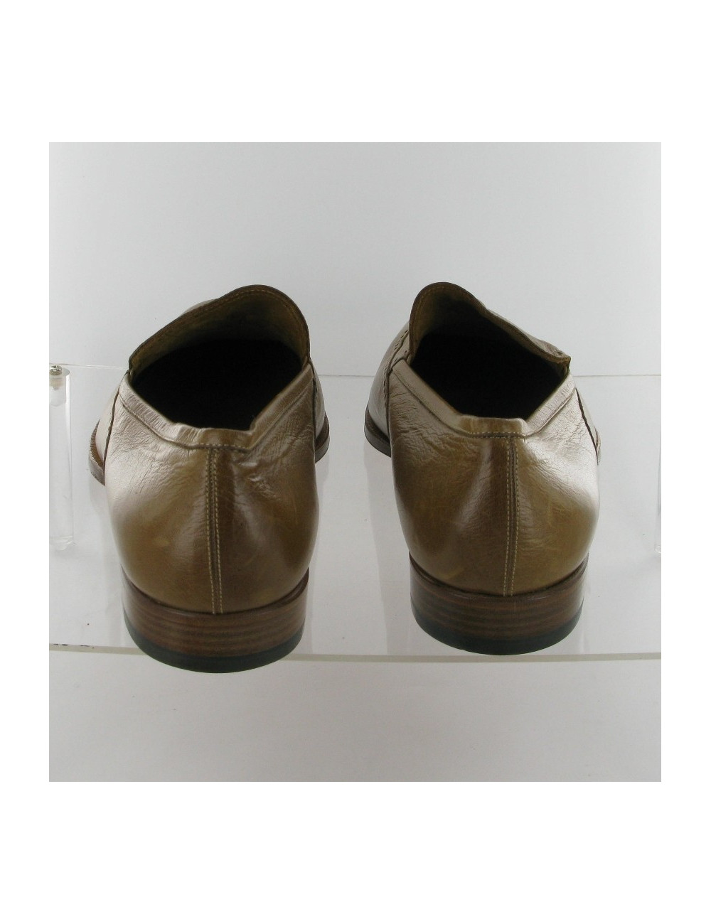 Beige leather HERMES loafers