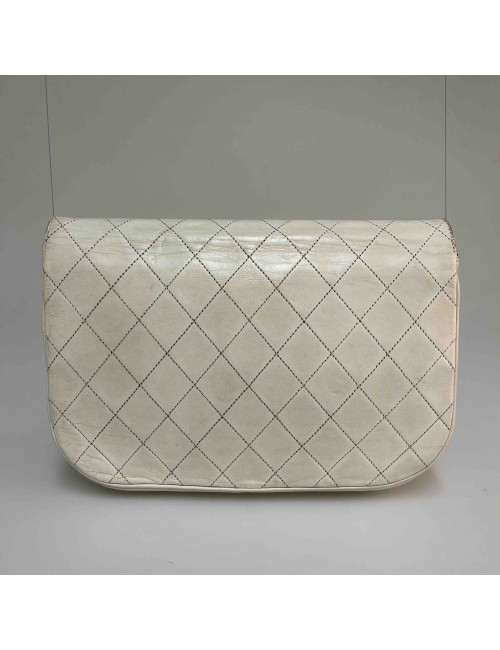 Sac classique CHANEL blanc vintage