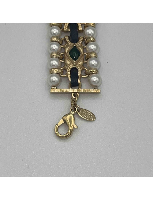 Bracelet CHANEL doré rubis noir