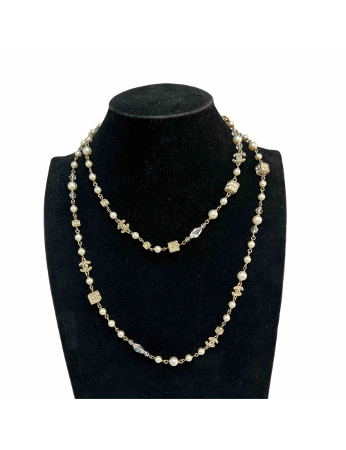 Sautoir CHANEL perles dès en strass