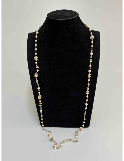 Sautoir CHANEL perles dès en strass