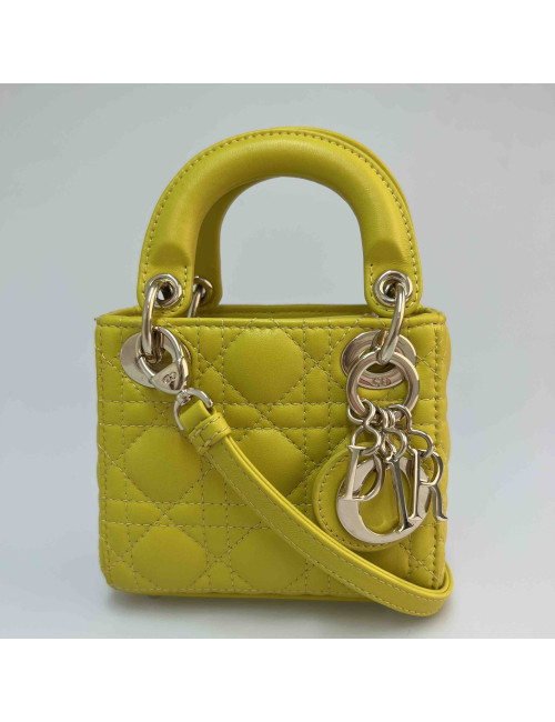 Micro sac Lady DIOR jaune
