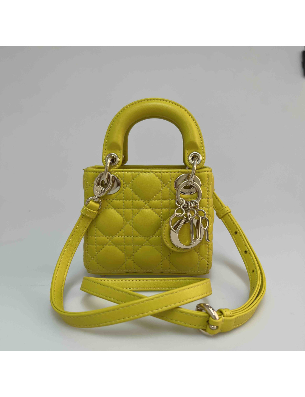 Micro sac Lady DIOR jaune