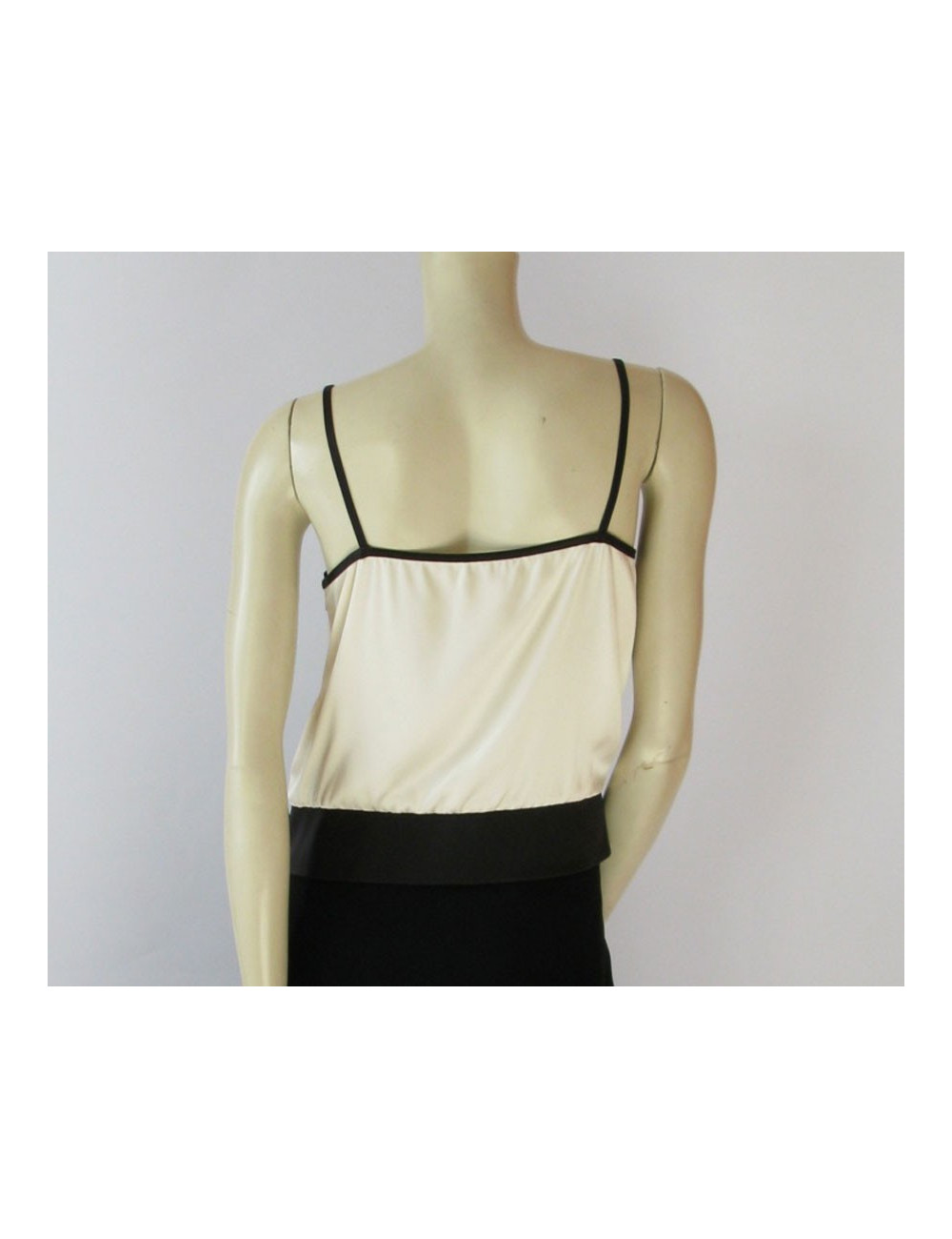 débardeur CHANEL écru et noir t 42