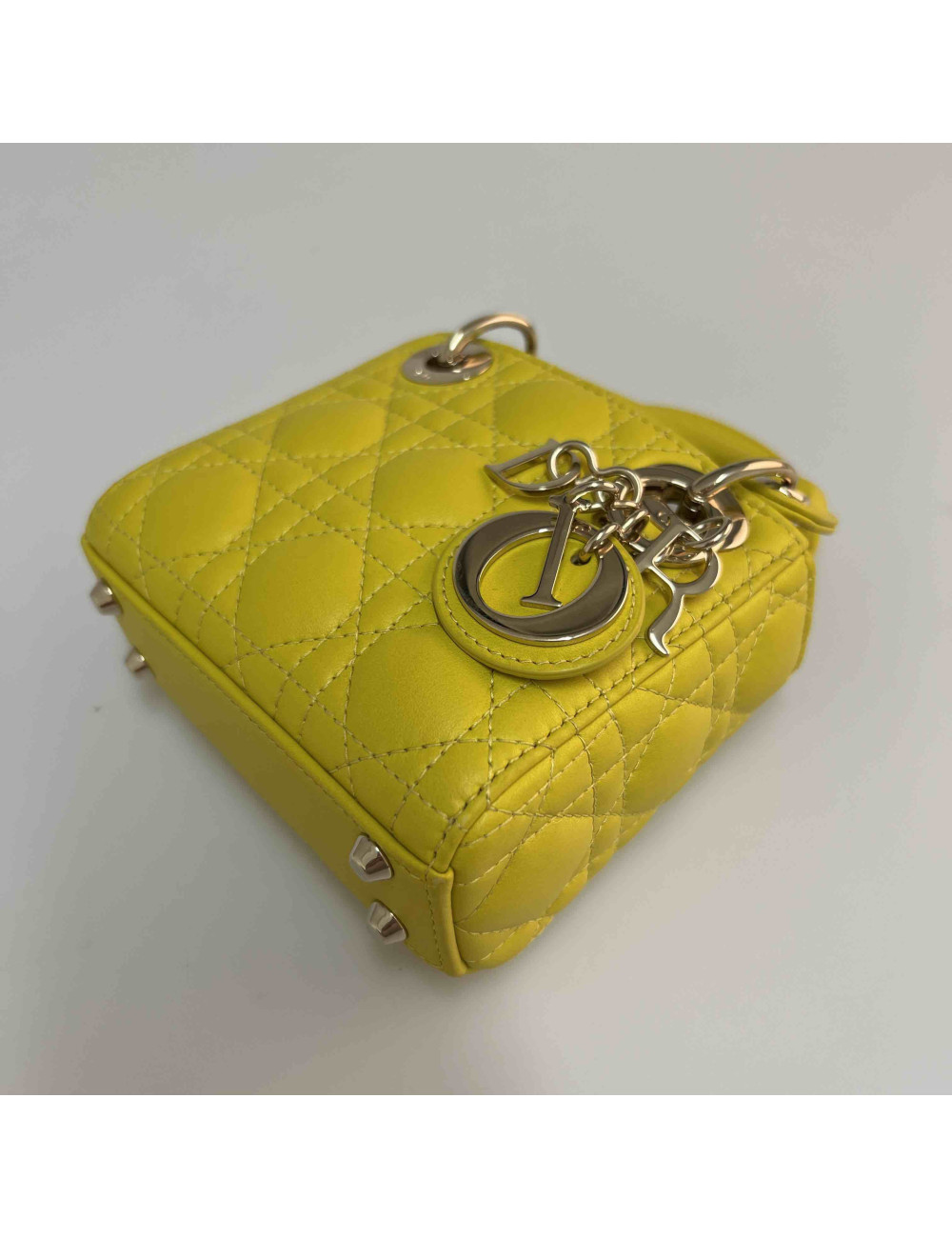 Micro sac Lady DIOR jaune