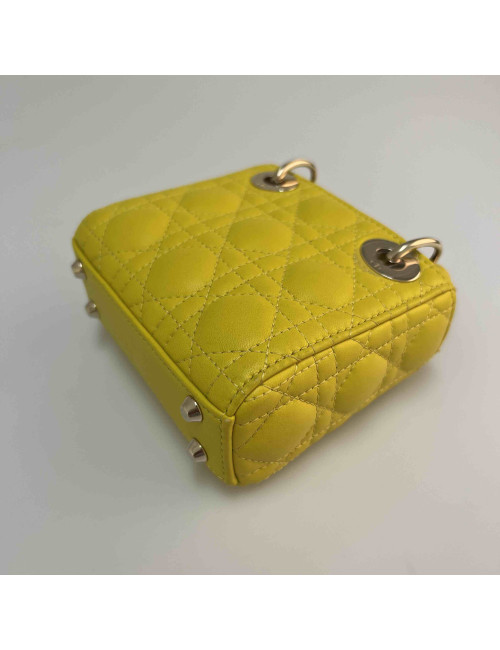 Micro sac Lady DIOR jaune