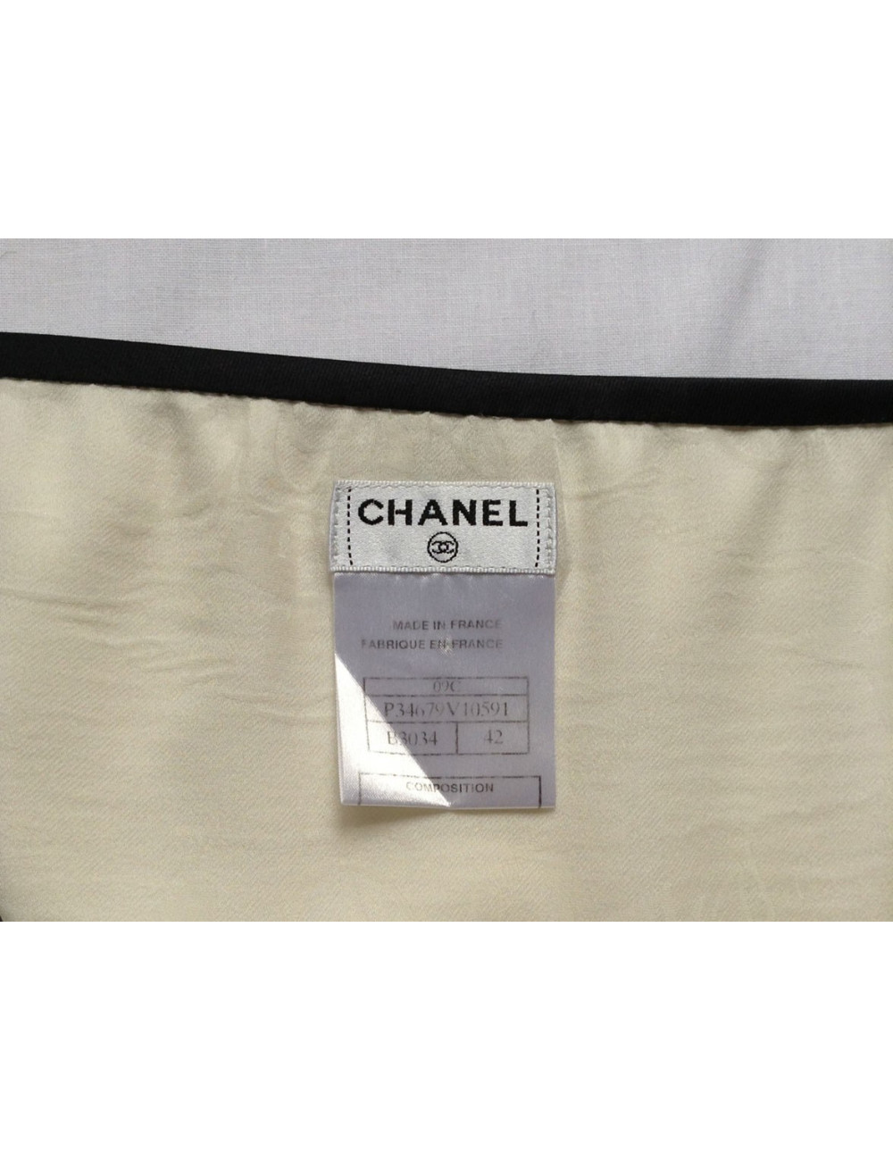débardeur CHANEL écru et noir t 42