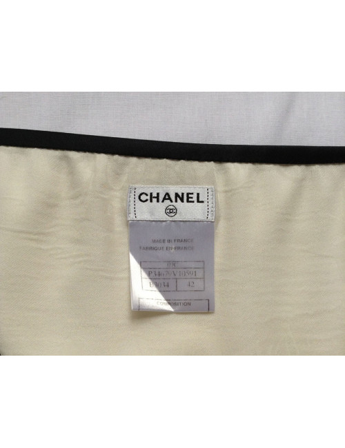 débardeur CHANEL écru et noir t 42