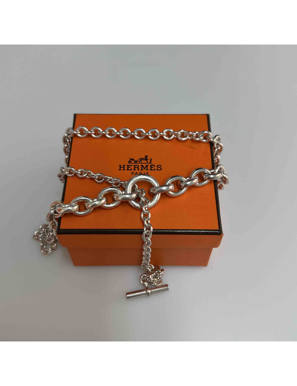 Collier HERMES argent 925 maille forçat 