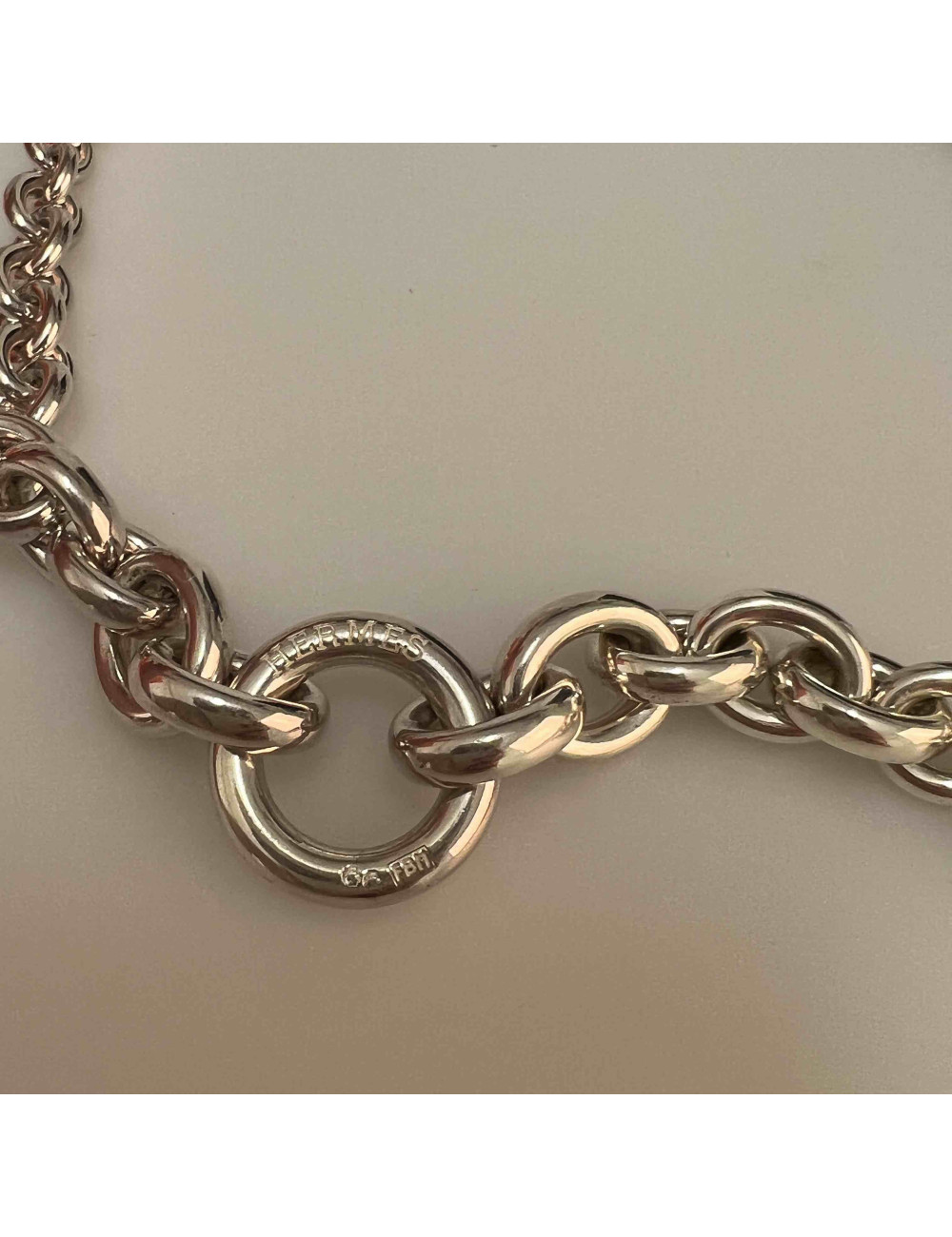 Collier HERMES argent 925 maille forçat 