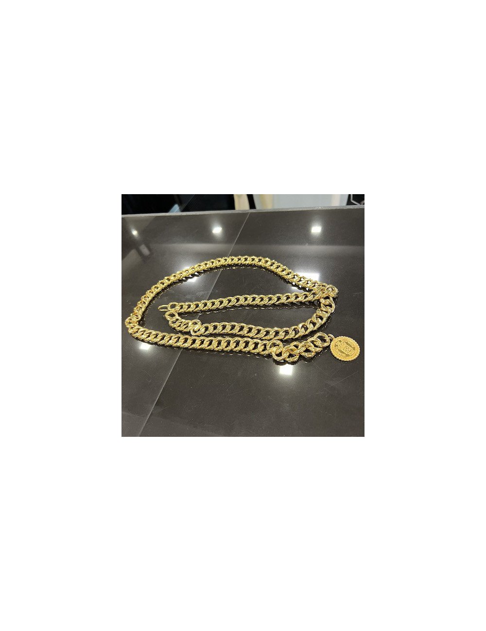 Ceinture vintage double rangs CHANEL doré