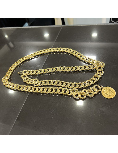 Ceinture vintage double rangs CHANEL doré