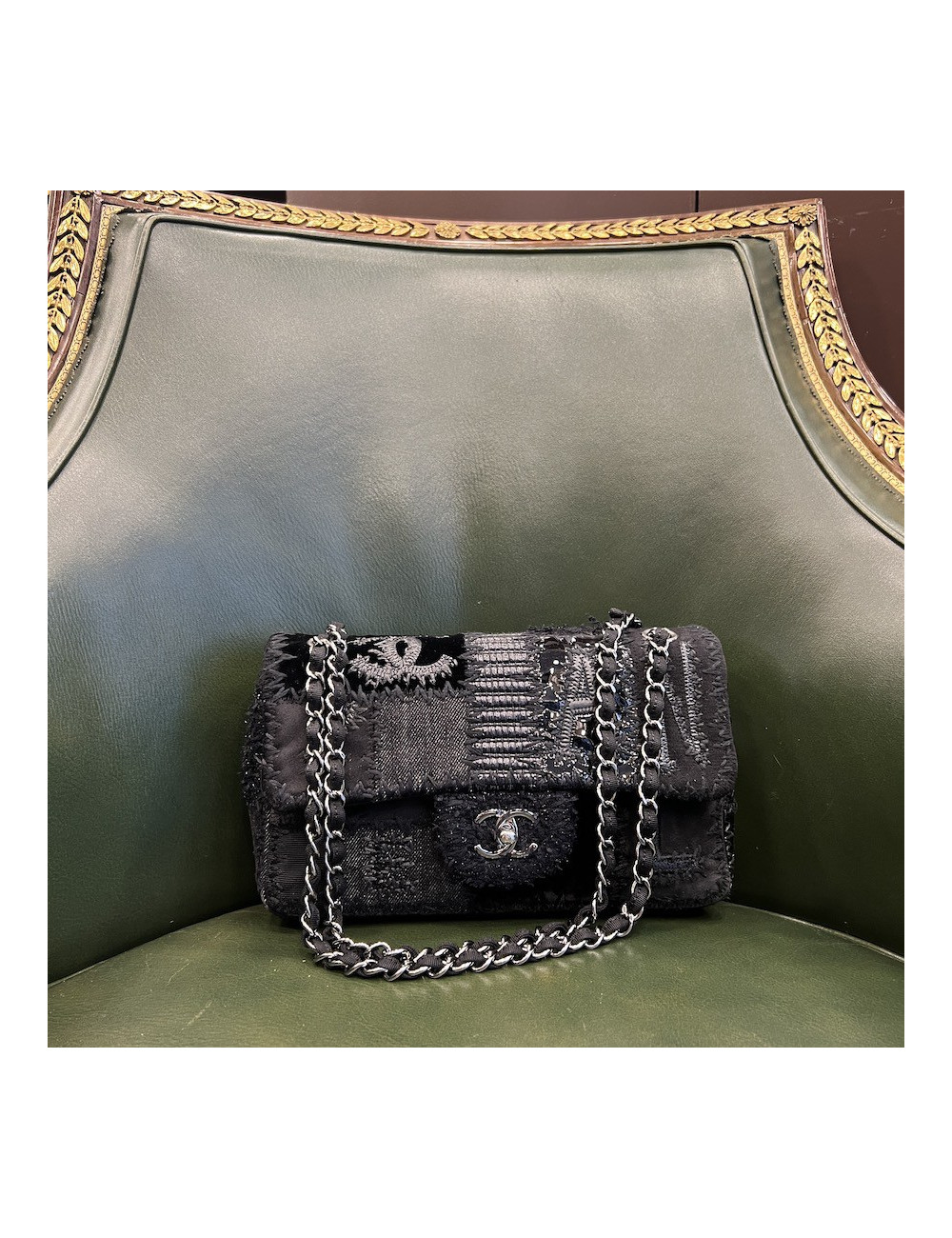 Sac Classique CHANEL patchwork noir