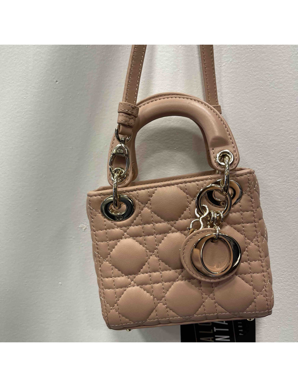 Micro Lady DIOR rose poudré