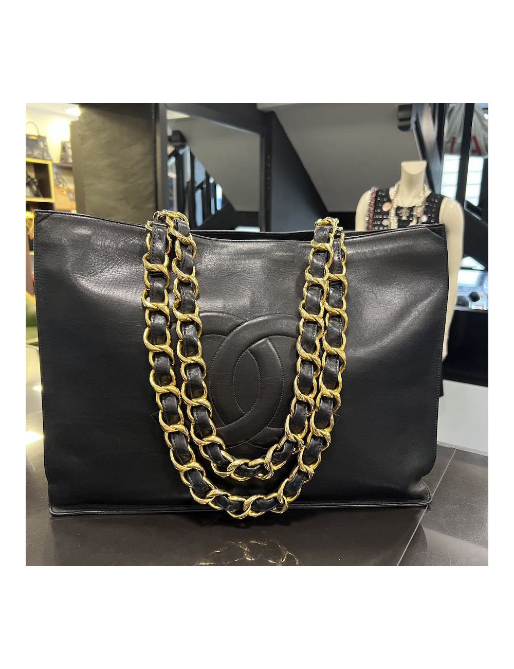 Cabas CHANEL 1990' grosse chaine